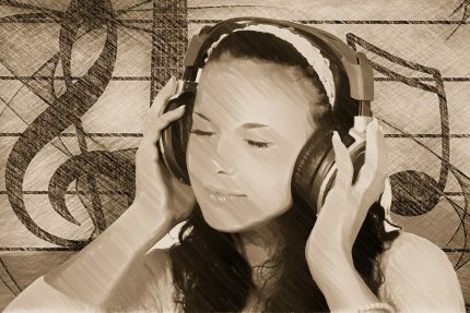 girl listening music